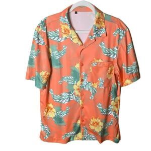 Monterey Club Performance Men’s Sz Lrg Moisture Wicking Floral Golf Button Shirt